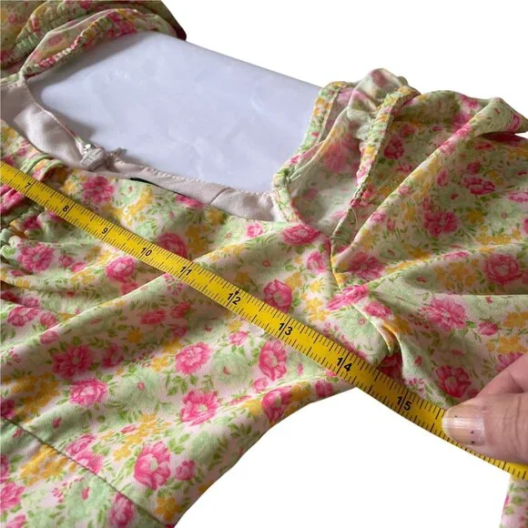 MAJORELLE Apple Mini Dress in Pink Lemonade Floral Flirty SZ XXS Coquette Fairy - Picture 9 of 11